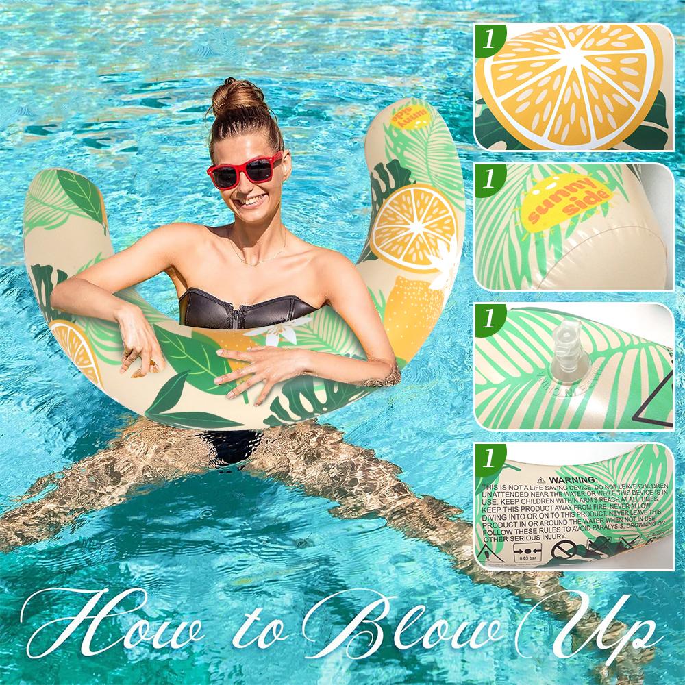 U Shaped Inflatable Swim Ring Pool Floatie Comfortable Neck & Back Support Floating Tube for Pool Beach Water Sports