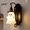 Creative Theme Party Lighting Cute Ghost Wall Light, Wizard Hat Lamp, Decorative Atmosphere Light for Mount Lamp Halloween Home Hallway Entrance