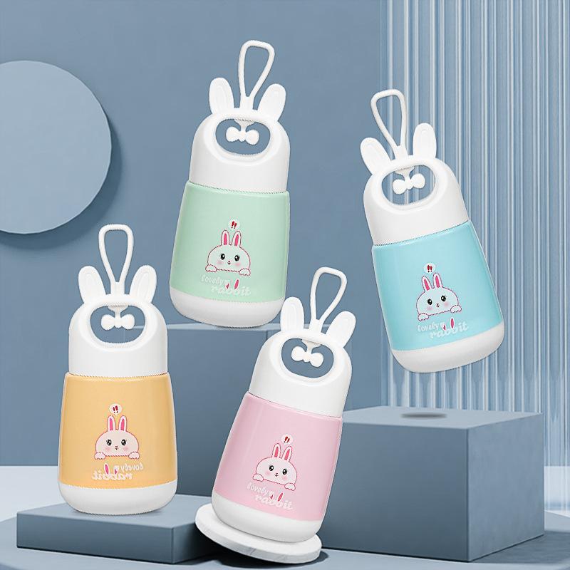 Cute Rabbit Water Cup Double Layered Plastic Glass Cup 380ml Student Office Men's and Women's Glass Cup Cute Creative Cup
