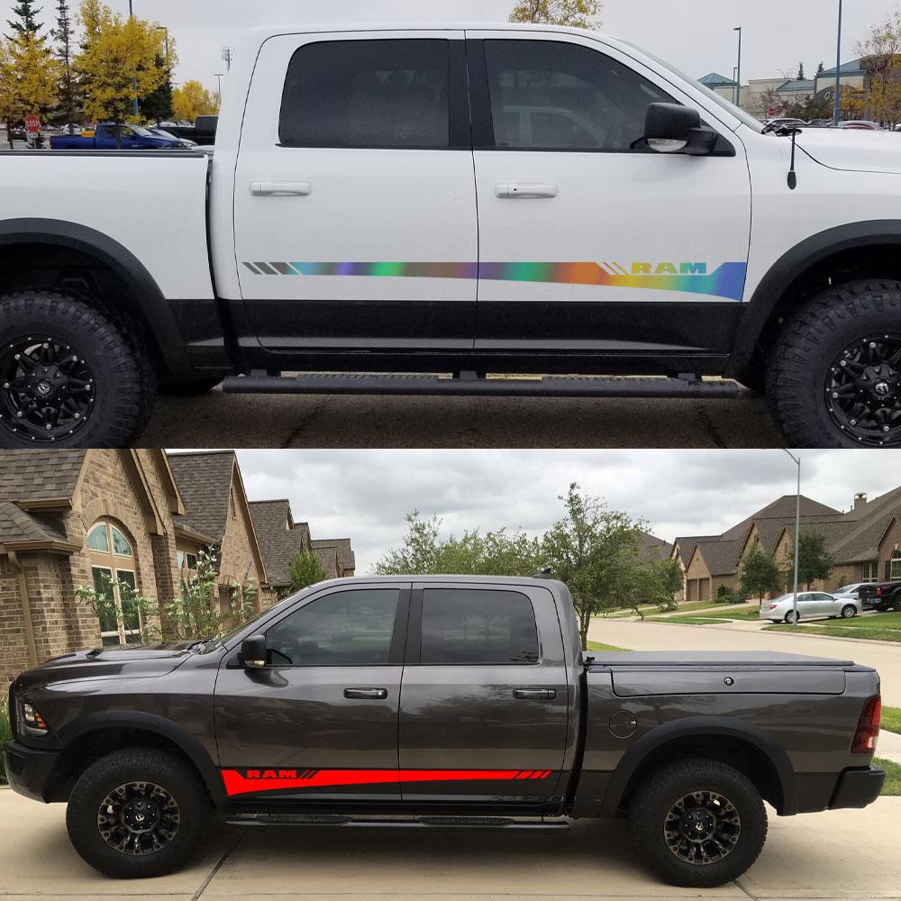 Pickup Door Side Skirt Stickers For Dodge RAM 1500 2500 Rebel Truck Graphics Decal Car Custom Vinyl Decor Decal Auto Accessories