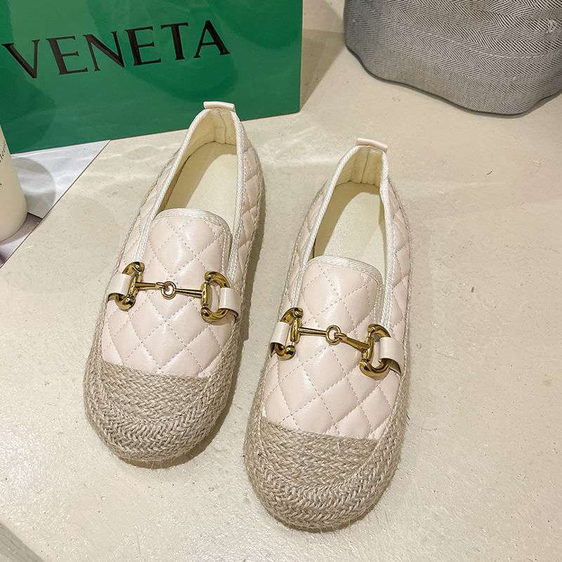 Xiaoxiangfeng gewebte Einzelschuhe Mädchen 2025 Frühling neu vielseitiger Feenstil Abendschuhe flache ein Pedal Doudou-Schuhe