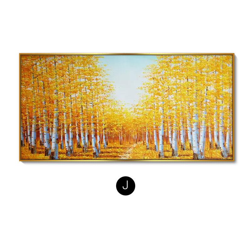 Neue Chinesische Goldene Meile Leinwand Malerei Wand Kunst Gelb Gold Baum Straße Poster Drucke für Wohnzimmer Schlafzimmer Dekoration Cuadros