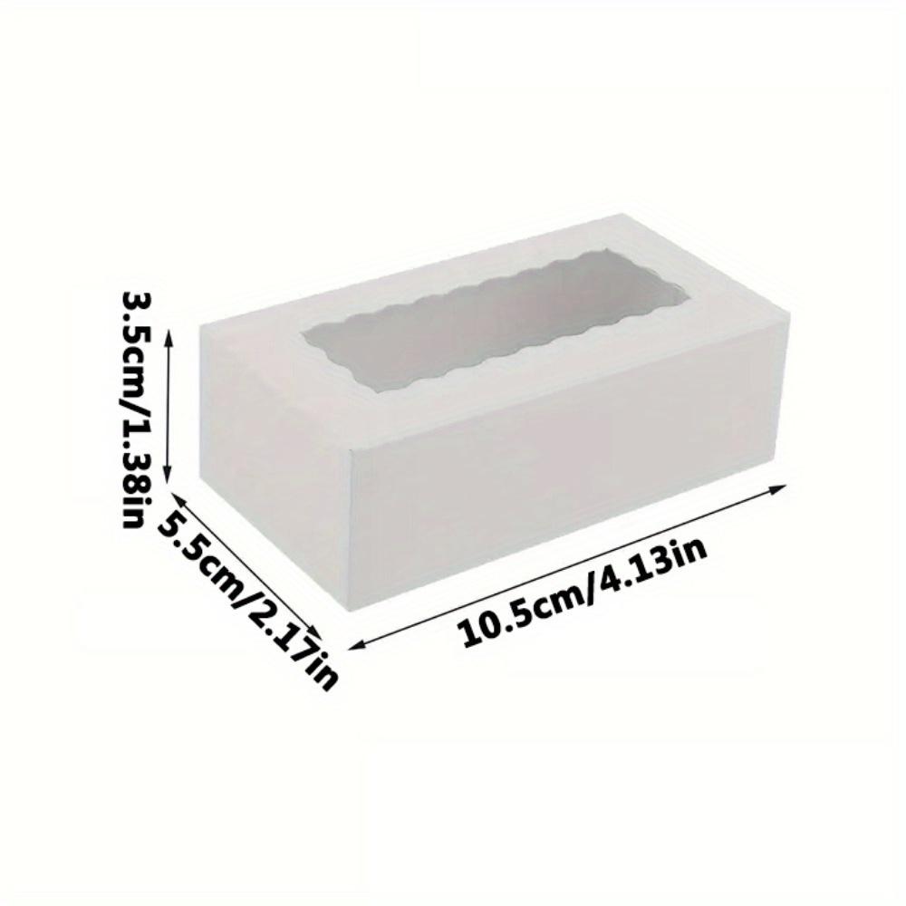 25pcs Gift Packing Box Mini Cookie Boxes with Clear Window White Kraft Paper Gift Boxes Bakery Boxes for 2 Macaron Treats Pastry