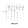 6Pcs White Silver Cutlery Set Stainless Steel Dinnerware Tableware Dessert Knife Forks Long Handle Spoon Coffee Spoons Flatware