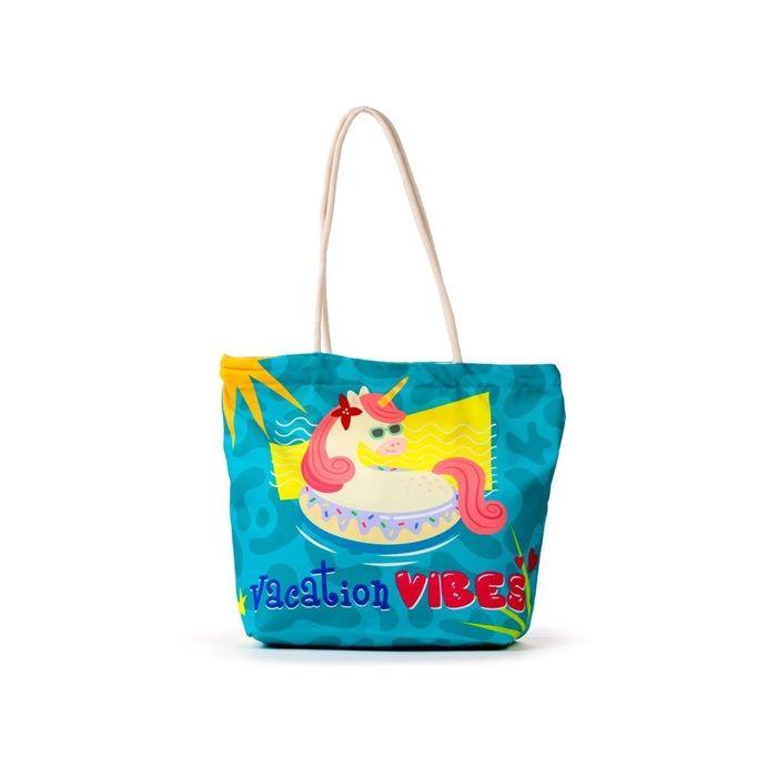Sac de plage Licorne a la plage
