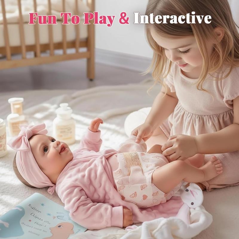 Urocza 16-calowa lalka reborn Sunny z miękkiego winylu, lalka odrodzona, ruchoma, uśmiechnięta, realistyczna lalka niemowlęca z kompletnymi akcesoriami dla dzieci w wieku 3+ lat, prezenty