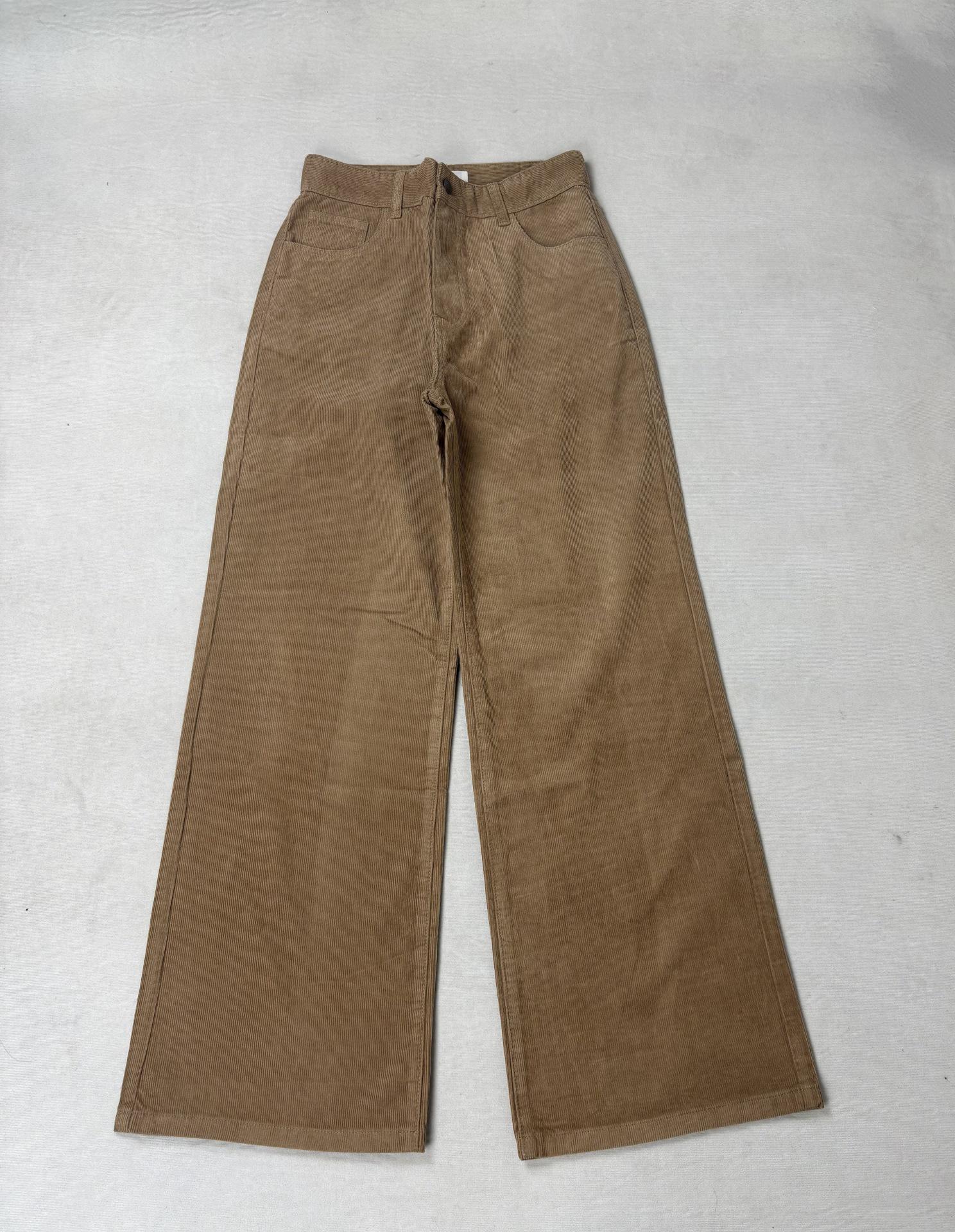 Women s Khaki Corduroy High-Waisted Wide-Leg Casual Pants 29 хаки