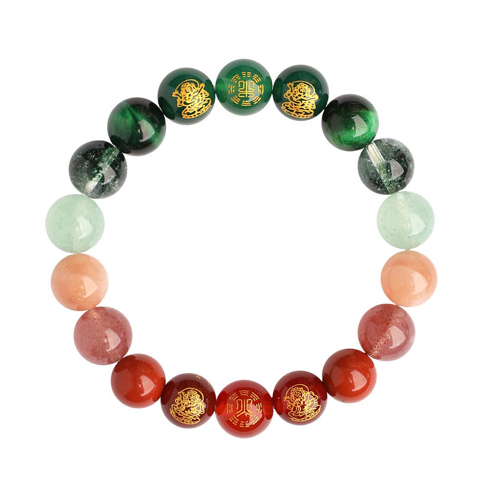 Auspicious Multi-Treasure Crystal Bracelet: Five Paths to Wealth with Wood & Fire Attributes