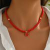 European and American Valentine's Day jewelry high-end love necklace creative gift peach heart photo frame pendant collarbone chain women