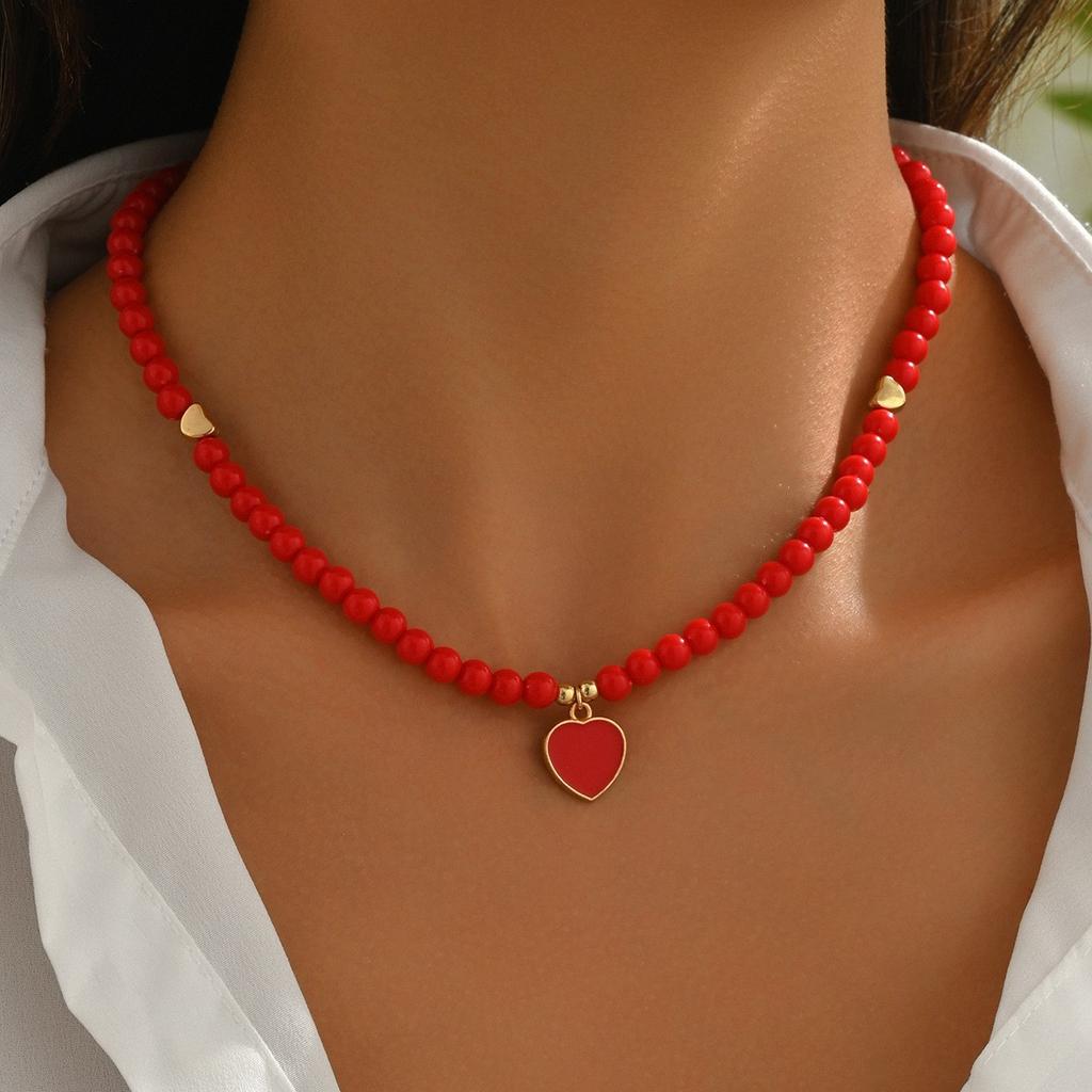 European and American Valentine's Day jewelry high-end love necklace creative gift peach heart photo frame pendant collarbone chain women