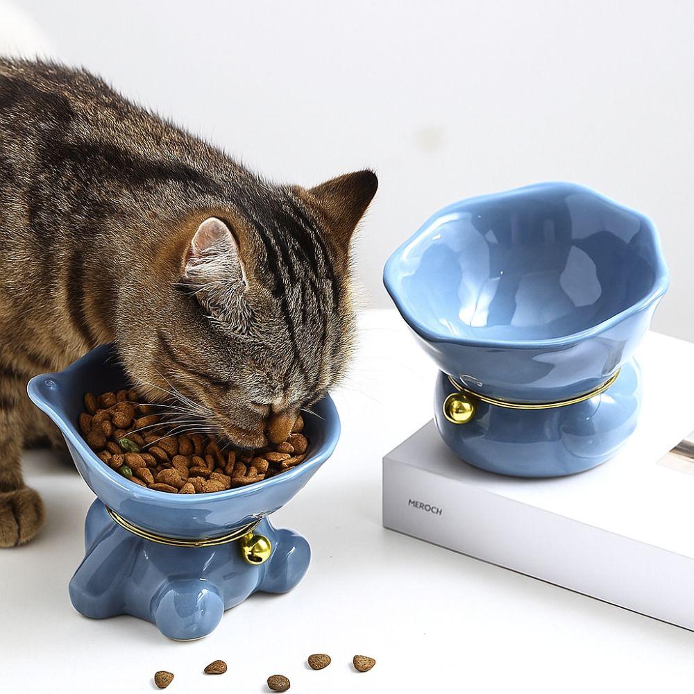Non-slip Ceramic Cat Bowl Large Capacity Cat Drinking Feeder Pet High Foot Bowl  Pet Eating