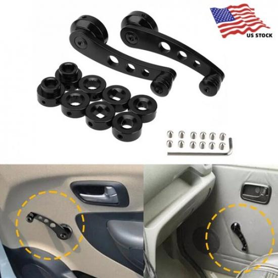 1Pair Universal Black Aluminum Truck Car Manual Door Window Winder Crank Handle
