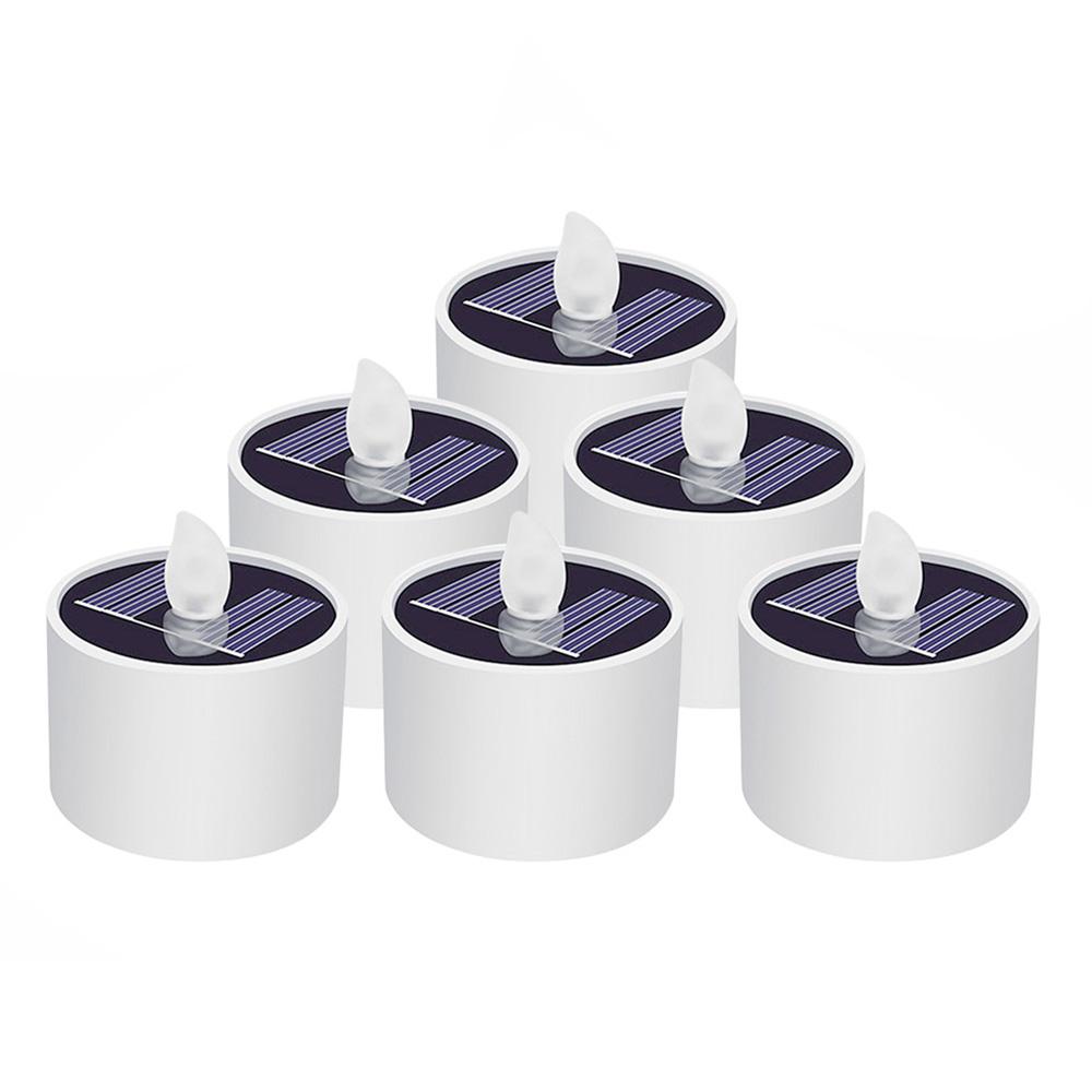 Solar Lights LED Candle Flameless Lamp Waterproof Solar Tea Light Rechargeable Garden Candle Lights for Party Home Decor