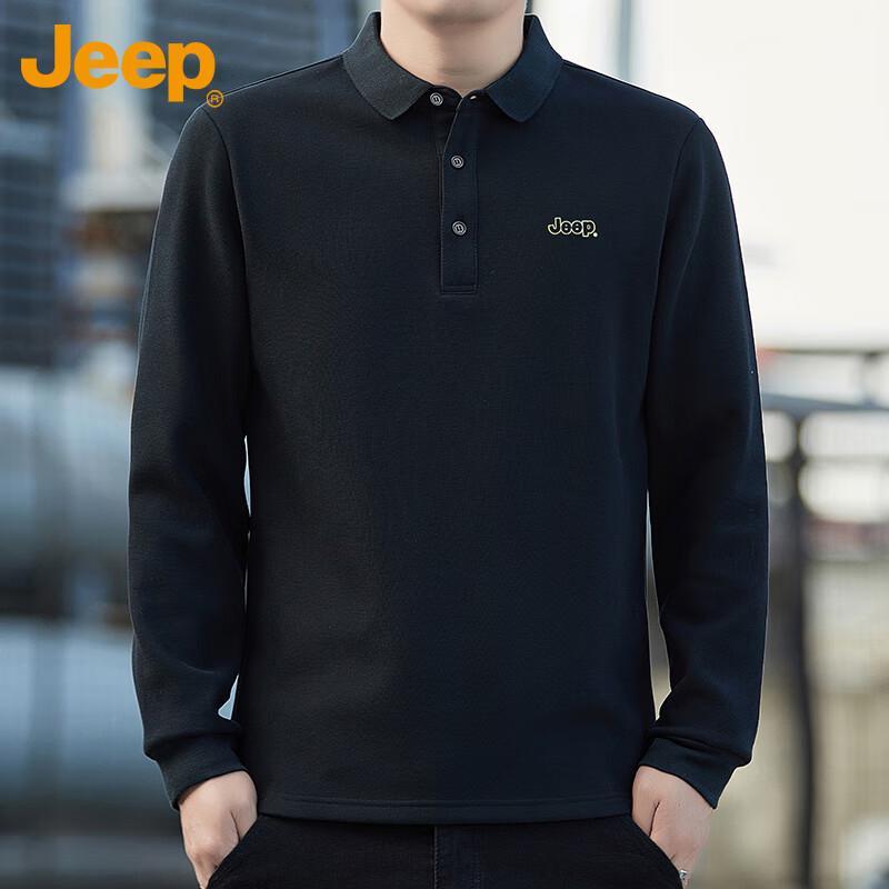 JEEP Men's Long Sleeve Polo T-Shirt