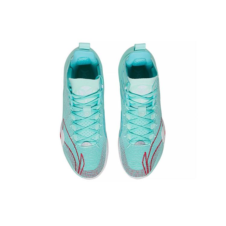 New LiNing CJ 1 CJ 1 Large Shark Cushioning Anti Slip And Wear Resistant Mid Top Basketball Shoes Light Blue ABAR019-24