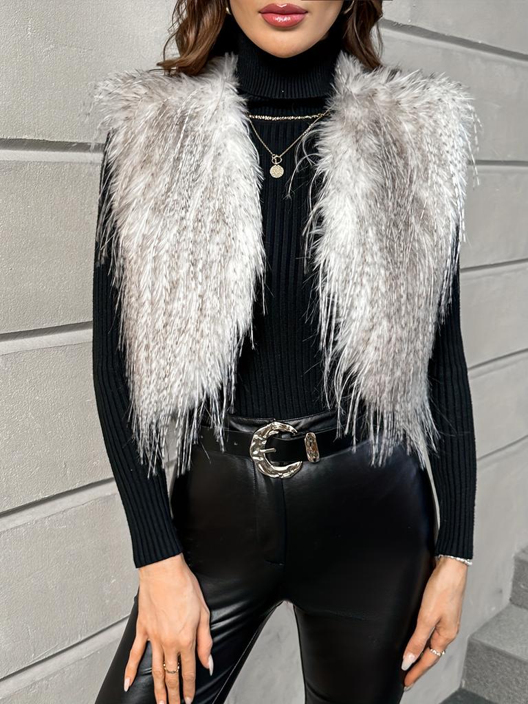 Autumn and winter new imitation fur fur vest European and American fox hair long hair jacket short vest