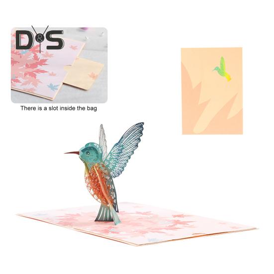Hummingbird Birthday Card Handmade Pop-Up Bird Flower Card 3D Mother's Day Anniversary Valentine's Day Greeting Card for Women