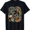 Snake And Panther Traditional Tattoo Artist Ink Tattooist T-Shirt