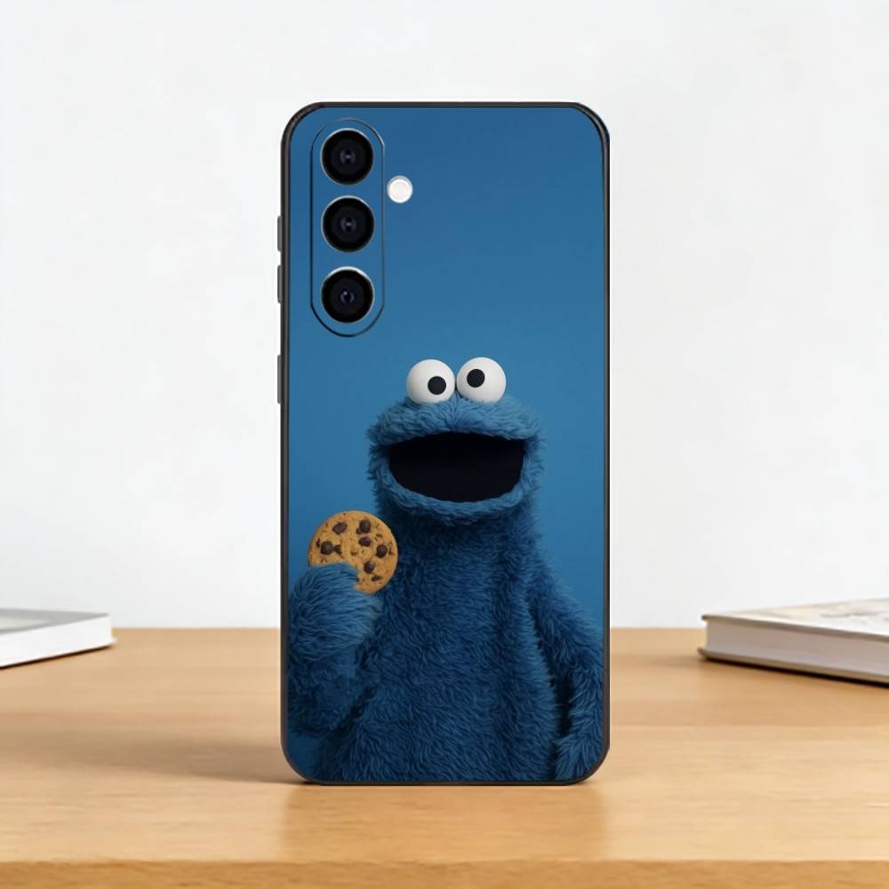 Cookie Monster Funny Phone Case Black Silicone Soft For Samsung Galaxy A73,A72,A71,A70,A53,A52,A51