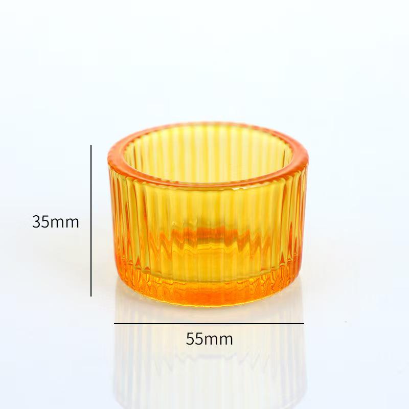 Transparenter gestreifter Glas-Kerzenhalter - Farbiger aromatischer Duft für Hochzeitsdekoration