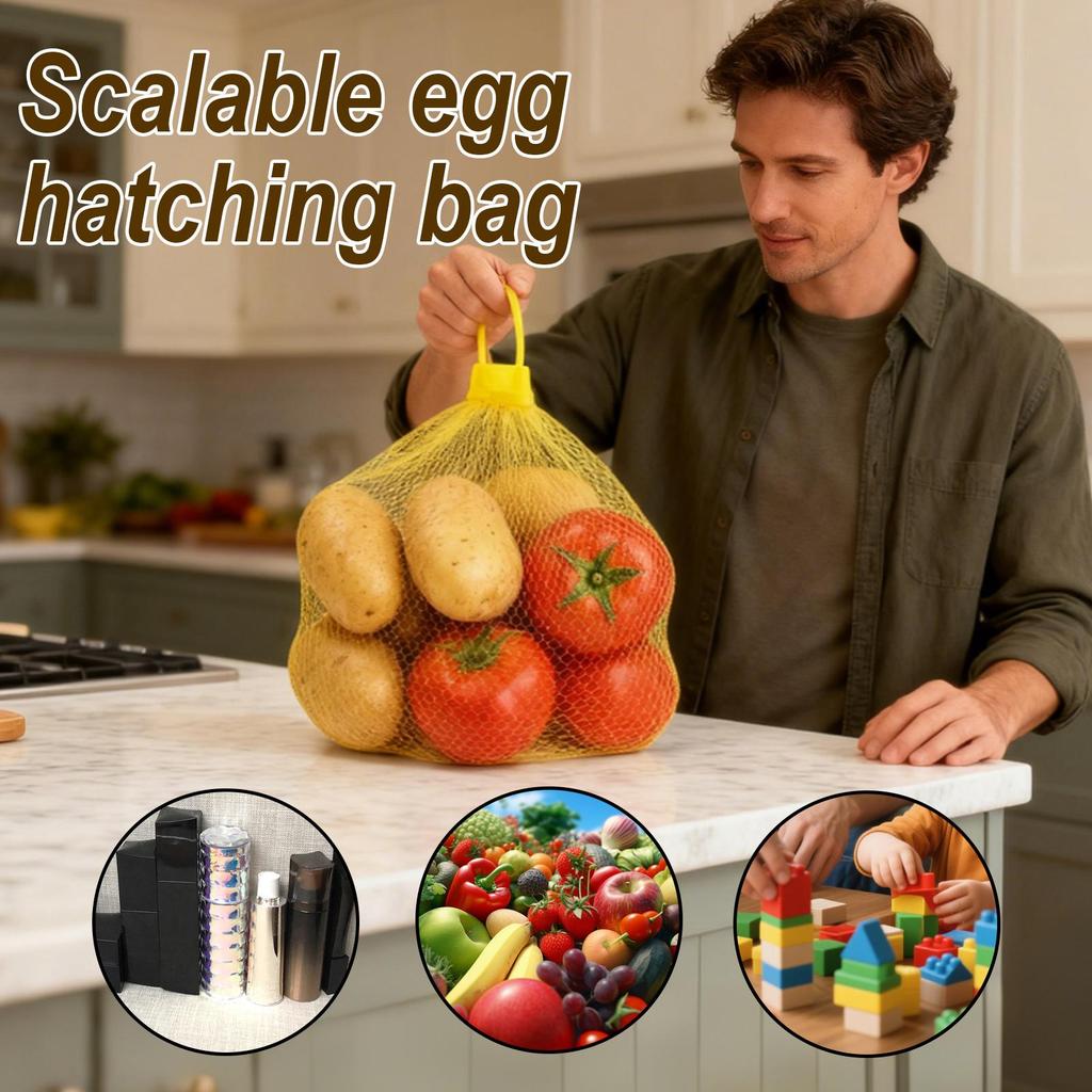 100Pcs 40cm Plastic Mesh Net Bags Food Packaging Bag Reusable For Vegetable Fruit Egg Nuts Household Storage Organizer