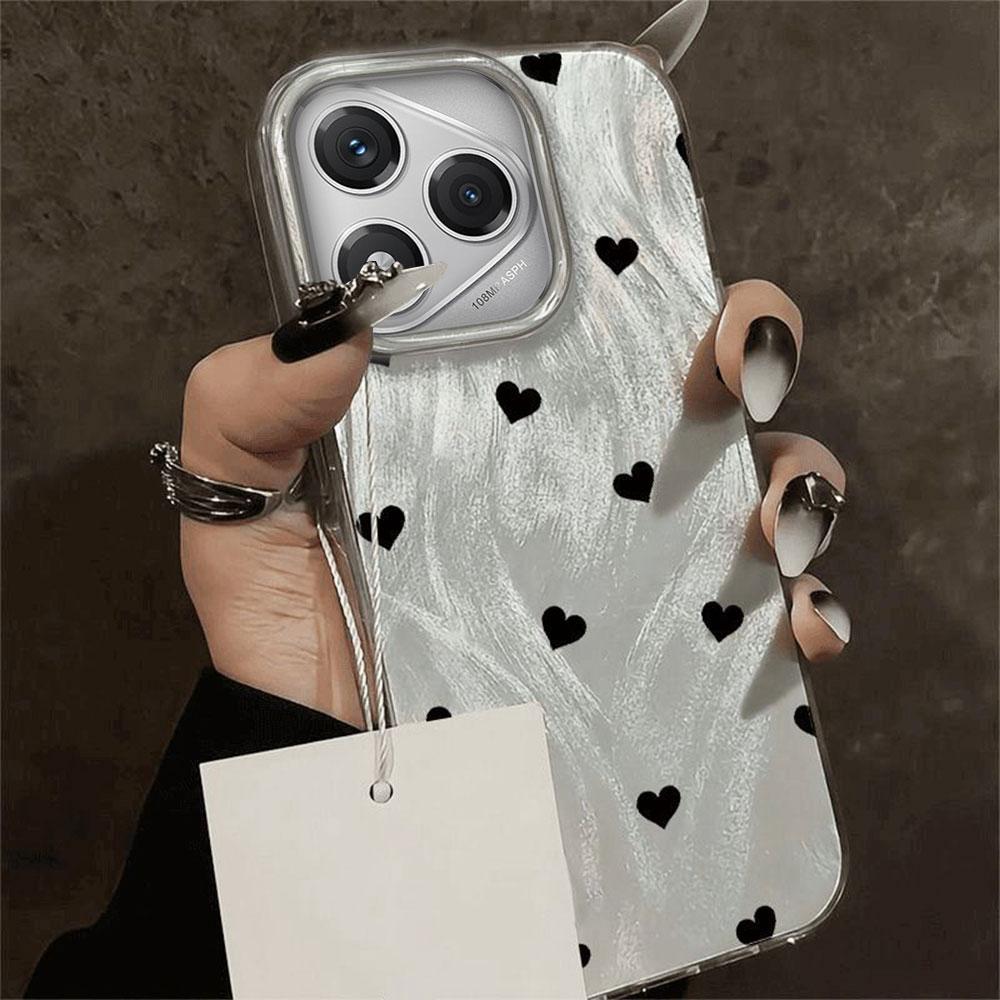 Black Full Screen Love Phone Cases Phone Case for Honor 400 200 Pro Magic 7 5 Lite X9a X9c X8a X8b Shell Silicone Back TPU Cover