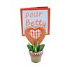 Pot de fleur en bois avec pince Coeur 7,5 x 4 x 11 cm