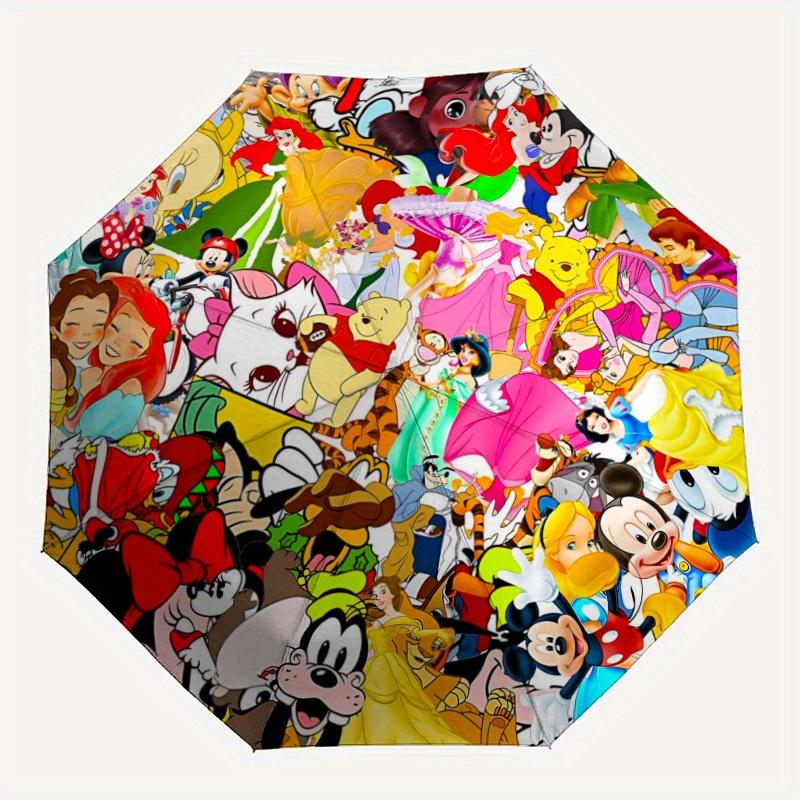 

1pc Disney Characters Automatic Folding Umbrella - Portable Foldable Design with 8 Ribs, Durable Plastic & Iron Frame, Outdoor Umbrella yy250731005