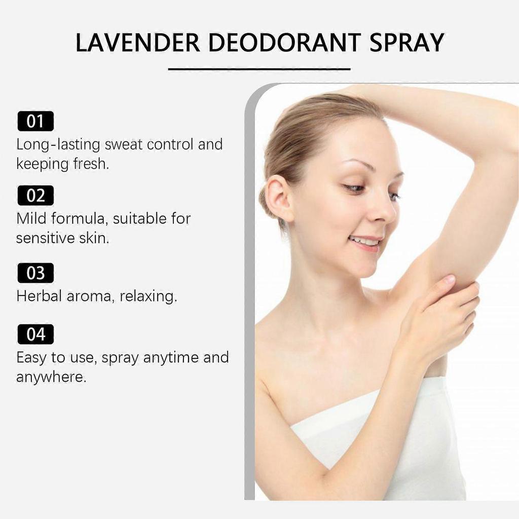 Lavender Deodorizing Spray - Natural Body Refreshing Fragrance, 60ml, Soothing & Non-Irritating