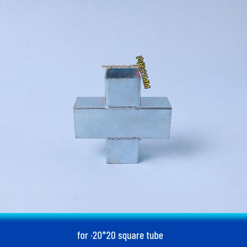 Galvanized Steel Wrought Iron Connector: Two/Three-Way Swivel Right Angle for Square Tubes.