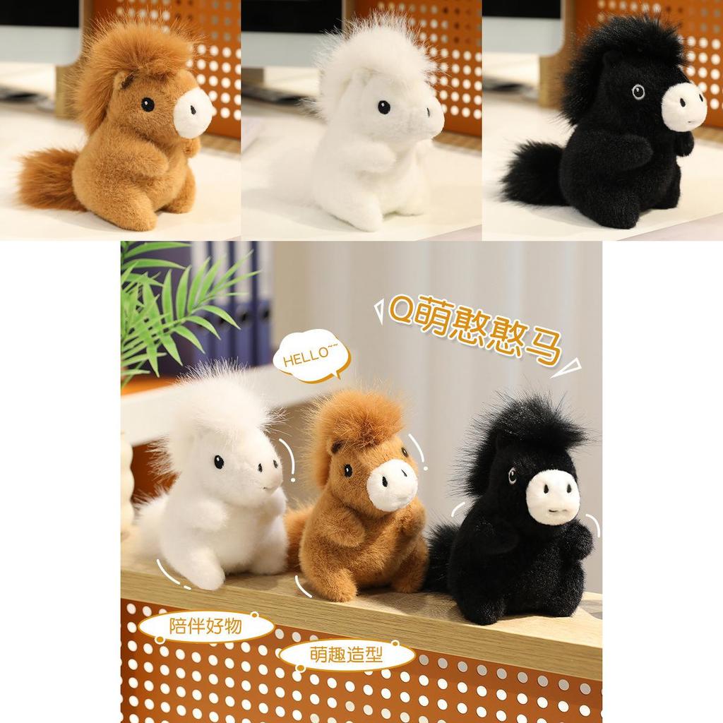 White Pony Plush Keychain With Pp Cotton Filling For Kids Backpack Decoration