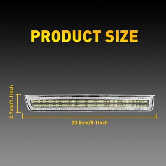 For 2015- Dodge Challenger Rear White Bumper Side Marker Lamps Lights