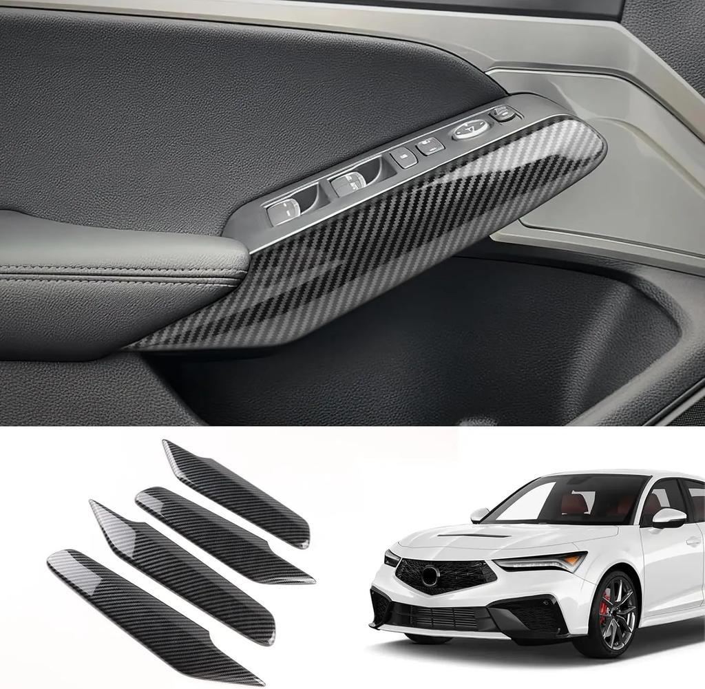 Carbon Fiber Style Window Switch Panel Cover for Acura Integra 2023-2025