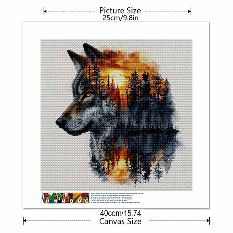 New Arrival 5D DIY Full Circle Diamond Painting "Wolf Shadow" Embroidery Cross Stitch Home Decor Gift