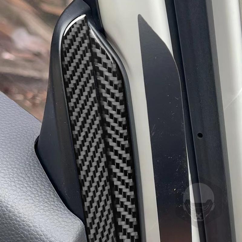 Real Carbon Fiber Car Accessories A-pillar Side Panel Decorative Trim Cover Soft Sticker For Honda Fit /Jazz GR9 2024 2025