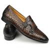 Fashion Popular Loafers Mens Shoes Genuine Leather Snake Printing Wedding Party Casual Dress Shoe for Males Slip-On Comfortable Footwear