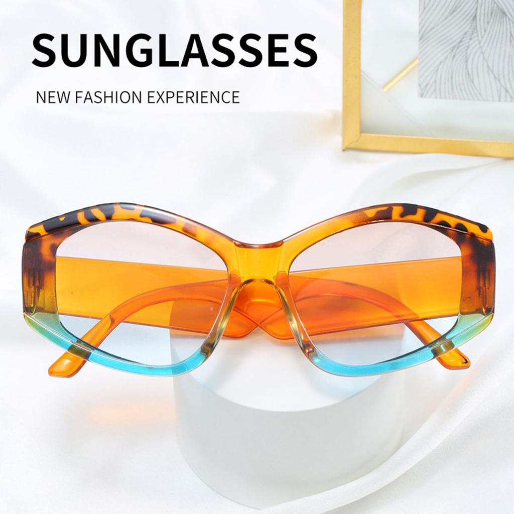 Cat's Eye Contrast Sunglasses Female Diamond-shaped Large Box Polygon Sunglasses Sunscreen Advanced Sunglasses