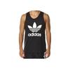 Adidas Originals Trefoil Letter Print Pattern Round Neck Fitted Sleeveless Vest Men Tops Black BK7104