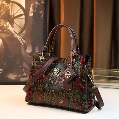 Standard blomsterveske for kvinner PU-lærveske crossbody-veske høy kvalitet luksuriøs mote mer veske