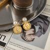 Coin Titanium Steel Stud Earrings Niche Earrings Stainless Steel Non-fading Earrings