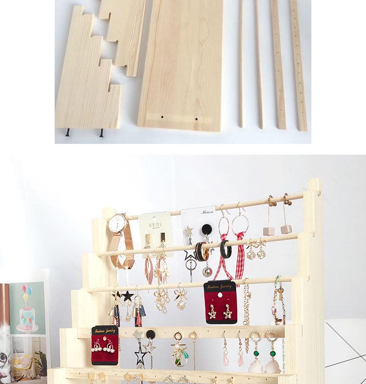 Solid Wood Jewelry Display Stand: Earring, Necklace & Bracelet Organizer.