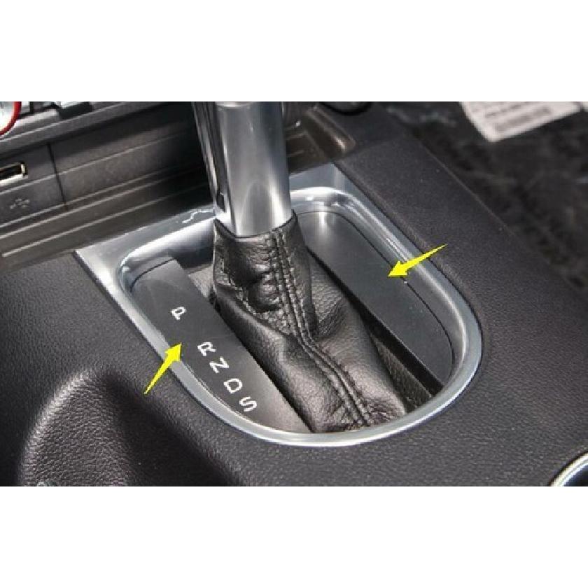 For Ford Mustang 15- Red Carbon Fiber Middle Console Gear Shift Frame 2PCS