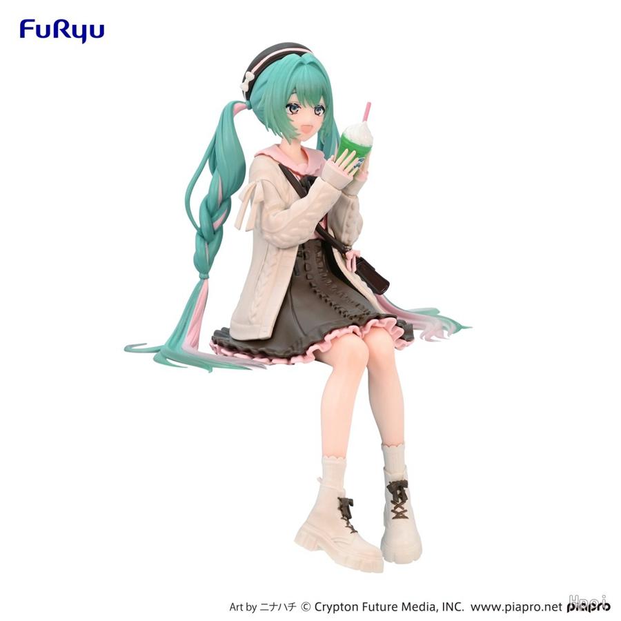 Figura Anime Hatsune Miku da 15cm Stagione Autunnale Appuntamento Miku Action Figure Ragazze Carine e Affascinanti Figurine Tappo per Spaghetti Ornamenti per Case del Computer Modello