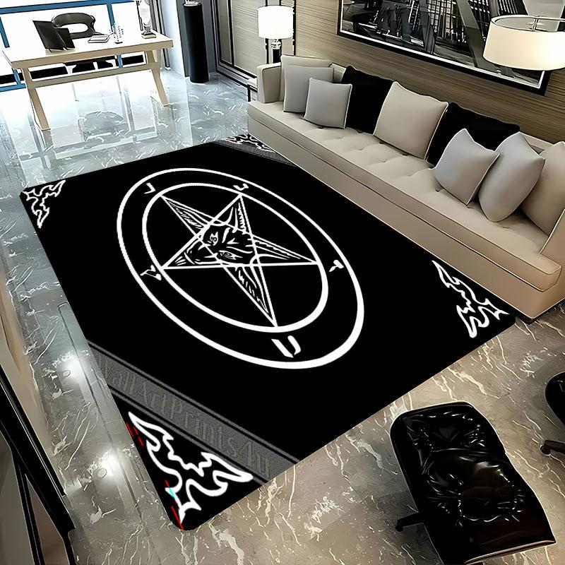 3D HD Printing Mysterious Goat Theme Rug,Carpet for Living Room Bedroom Sofa Doormat Decor,Kid Game Non-slip Floor Mat Alfombra