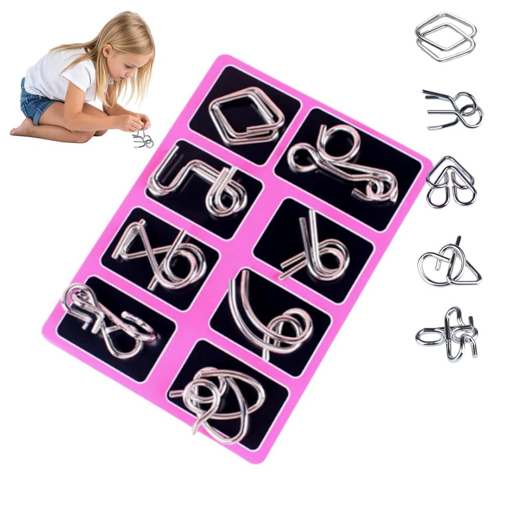 Eight-piece Puzzle Toy Set For Children, Designed To Teach Brain-teasing Puzzles And Solve Rings.