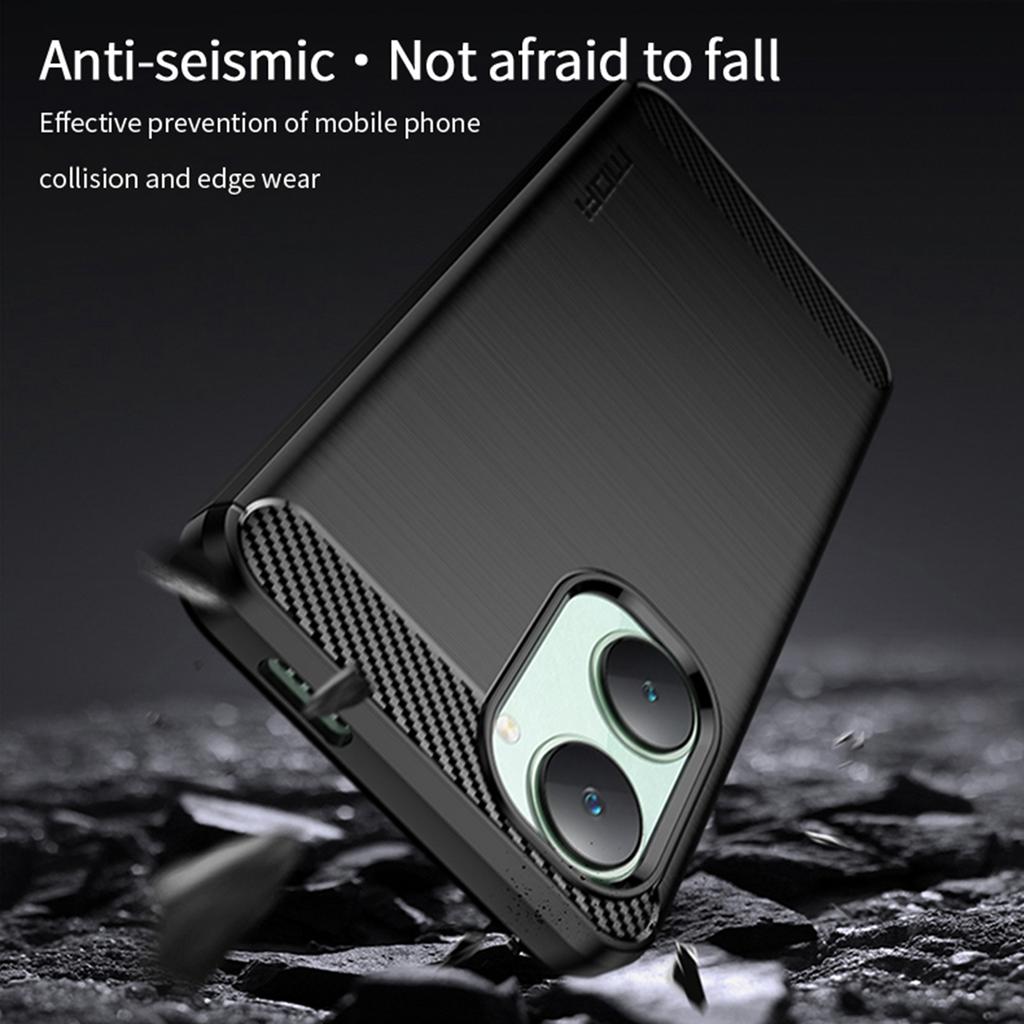 MOFI JK TPU Series-1 For vivo T3 Lite 5G Case Soft TPU Brushed Phone Cover Carbon Fiber Texture