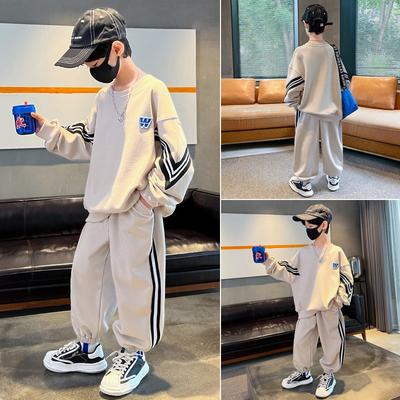 Fashion Boys Two-piece Spring and Autumn Sweatshirt Suit Children's Autumn Sportswear