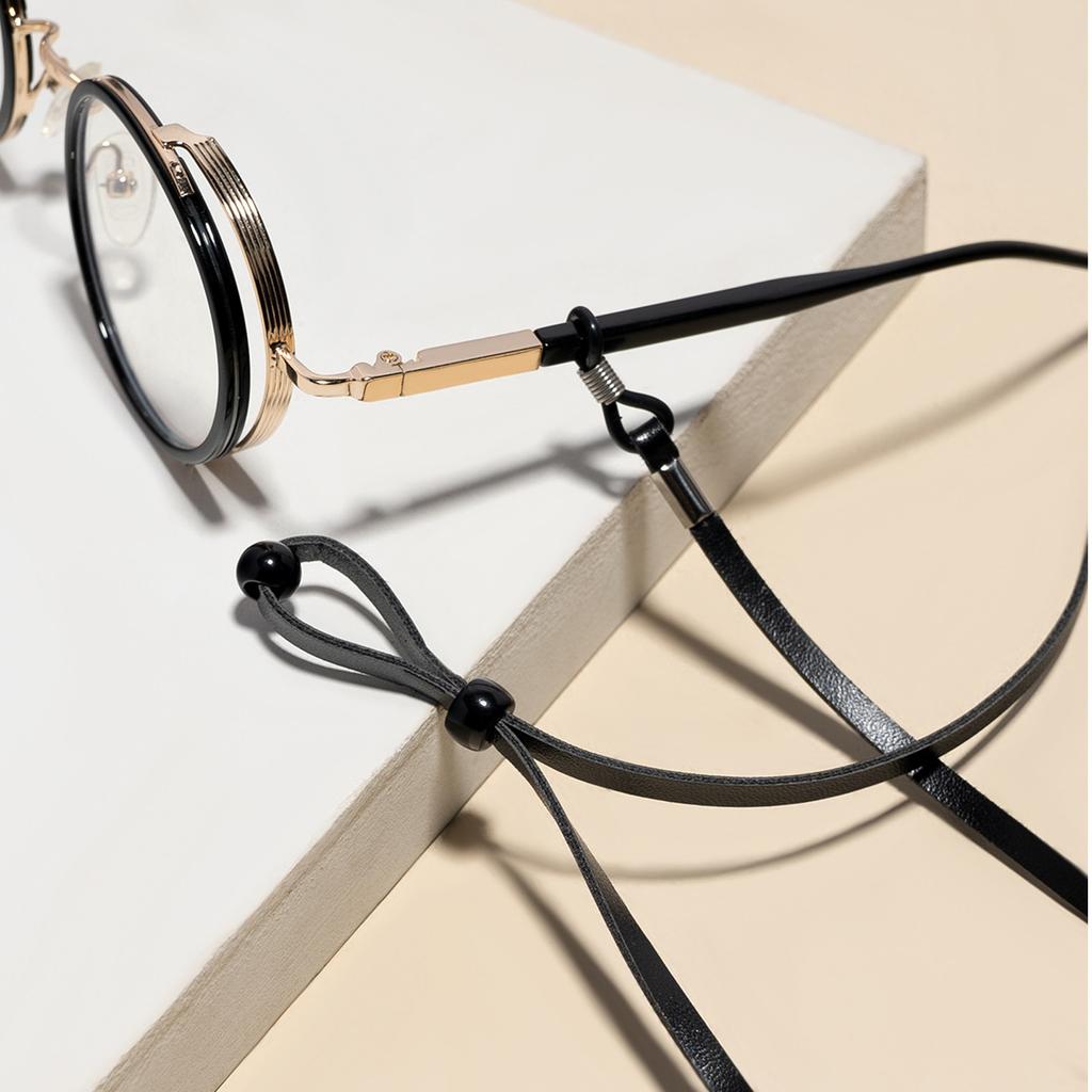 Adjustable PU Leather Eyeglass Straps For Men And Women Anti Slip Sunglasses Holder Set