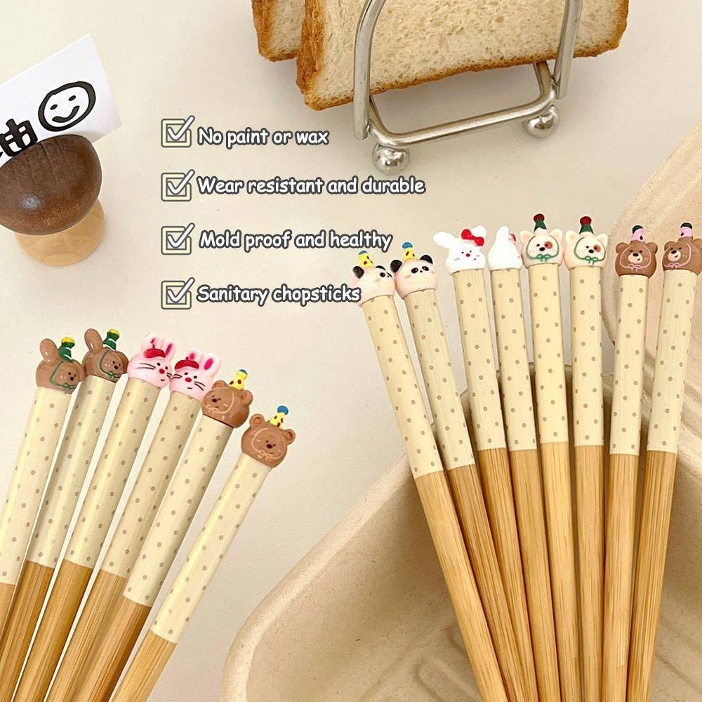 Cartoon Animal Chopsticks Bamboo Non Slip Chopsticks New Long Chopsticks  Tableware