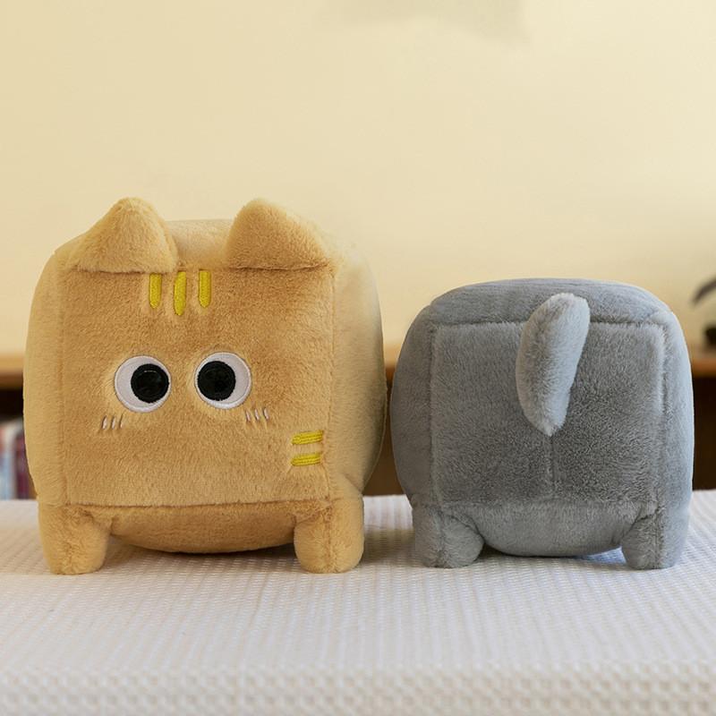 Plush Square Cat Toy Stuffed Animal Doll Cartoon Bedroom Decoration Kids Gift